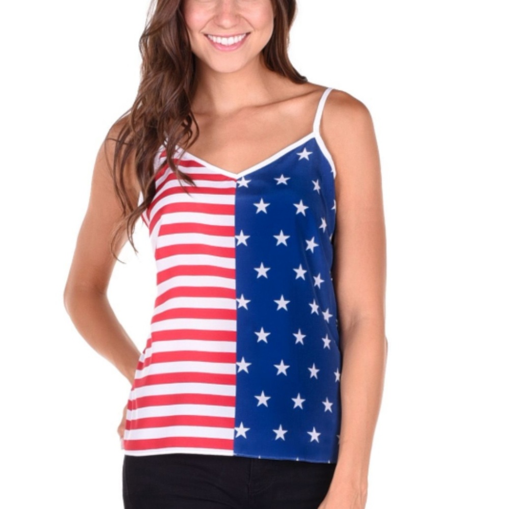 NWT! Tipsy Elves USA Flag Tanktop